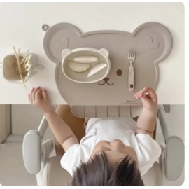 Food Grade Silicone Baby Bib Table Mat Infant Tiny Diner Portable Suction Cup Placemat For Kids Baby Feeding Kitchen Placemat