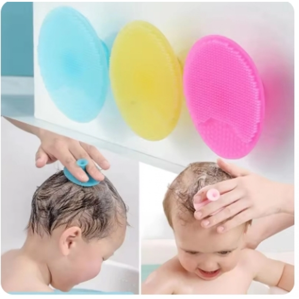 1PCS Silicone Baby Bath Brush Washing Hair Brush Silicone Baby Shampoo Brush For Bathing