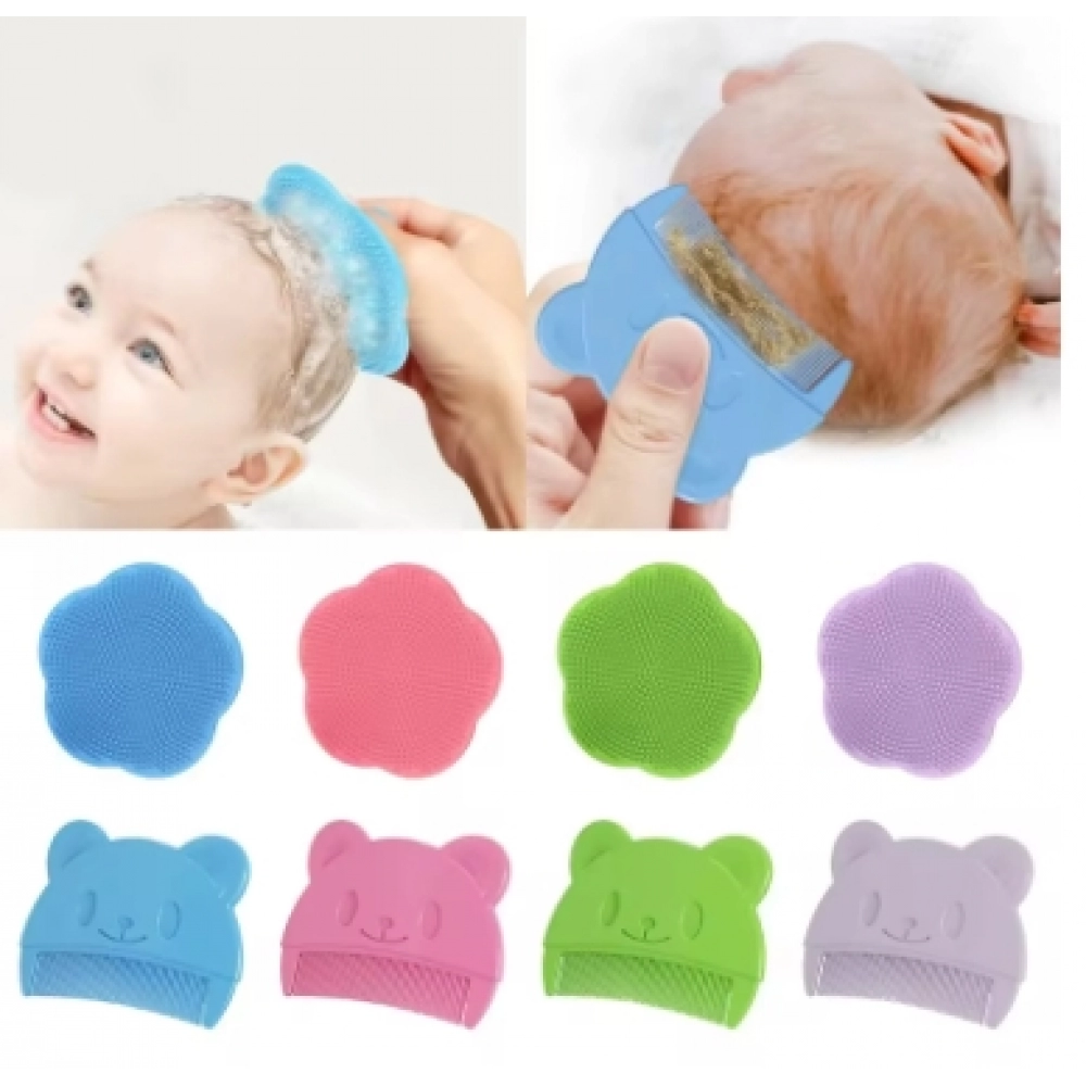 Baby Hair Brush Infant Fetal Head Fat Cleaning Brush Newborn Soft Hair Comb Silicone Head Massager for Baby Care Accessories